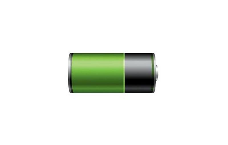 Close-up of a green battery icon representing Hunter Douglas PowerView’s power efficiency.